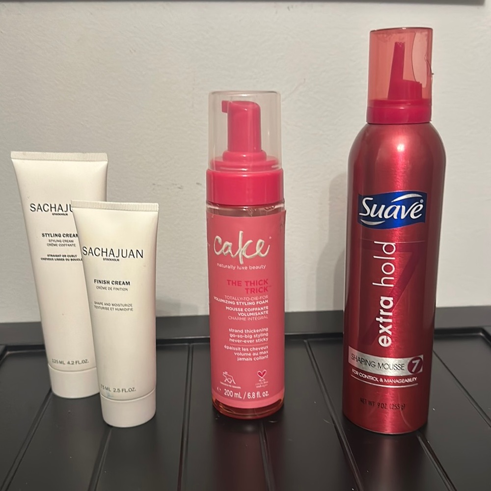 Hair styling cream, foam, mousse